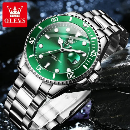 OLEVS Original Quartz Watch for Men Stainles Steel Waterproof Sports Watches Fashion Luxury Top Brand Men's Wristwatches 5885
